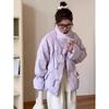 Wind horn buckle down cotton-padded clothing for women's short winter new cotton-padded jacket thickened loose warm bread clothing for women
