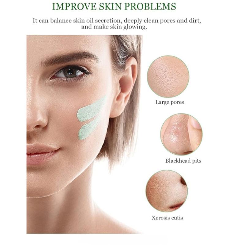 2 Pcs Green Tea Mask Stick for Face, Blackhead Remover with Green Tea Extract, Green Mask Stick for Face Moisturizing, Deep Pore Cleansing for All Ski