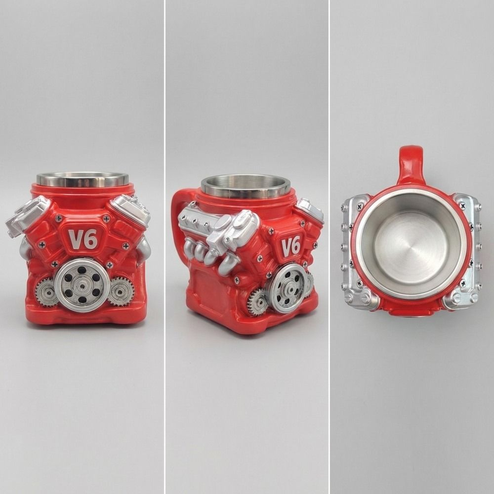 Retro V8 Motoren Roestvrijstalen Beker met Handvat Isolatie Auto Mok Geschenken voor Mannen en Jongens