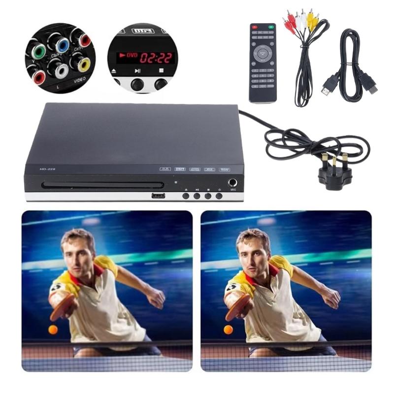 Home DVDs Player 1080P HDMIs USB Input 4K UHD DVDs Player Remotes Control Supports DVD±RW VCD Karaokes All RegionsFree