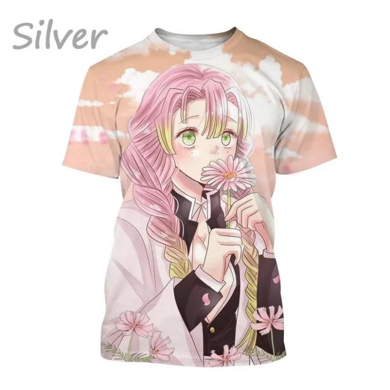 Demon Slayer Anime Character Collection 3D Printing Harajuku Style Nezuko Mitsuri Shinobu Kanao Unisex Short-sleeved Top
