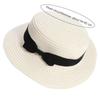 Fashion Sunscreen Bowknot Beach Cap Sun Visor Flat Hat Top Hat Straw Hat Sun Hat Weave Sun Cap