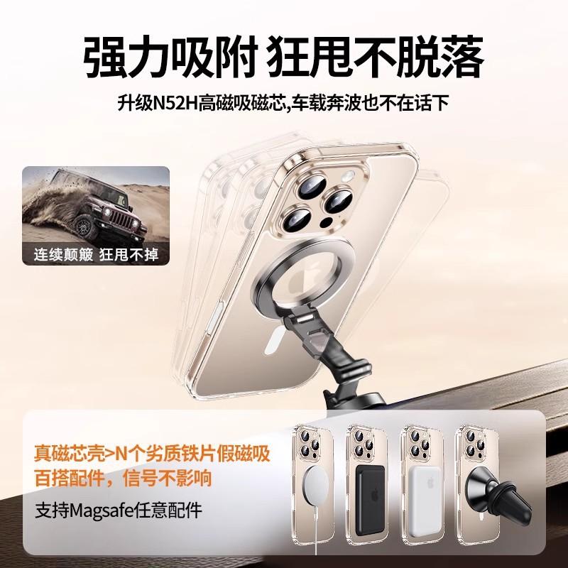 With ai button, suitable for iPhone18promax mobile phone case iPhone16 transparent magnetic all-inclusive anti-drop protection