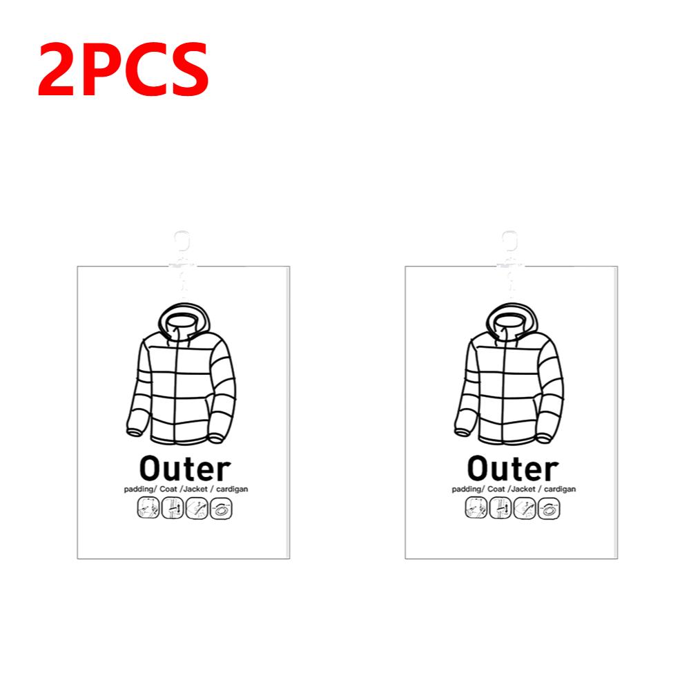 1-10PCS Hang Transparent Vacuum Bag Storage For Clothes Down Jacket Overcoat Compression Home Organizer Wardrobe