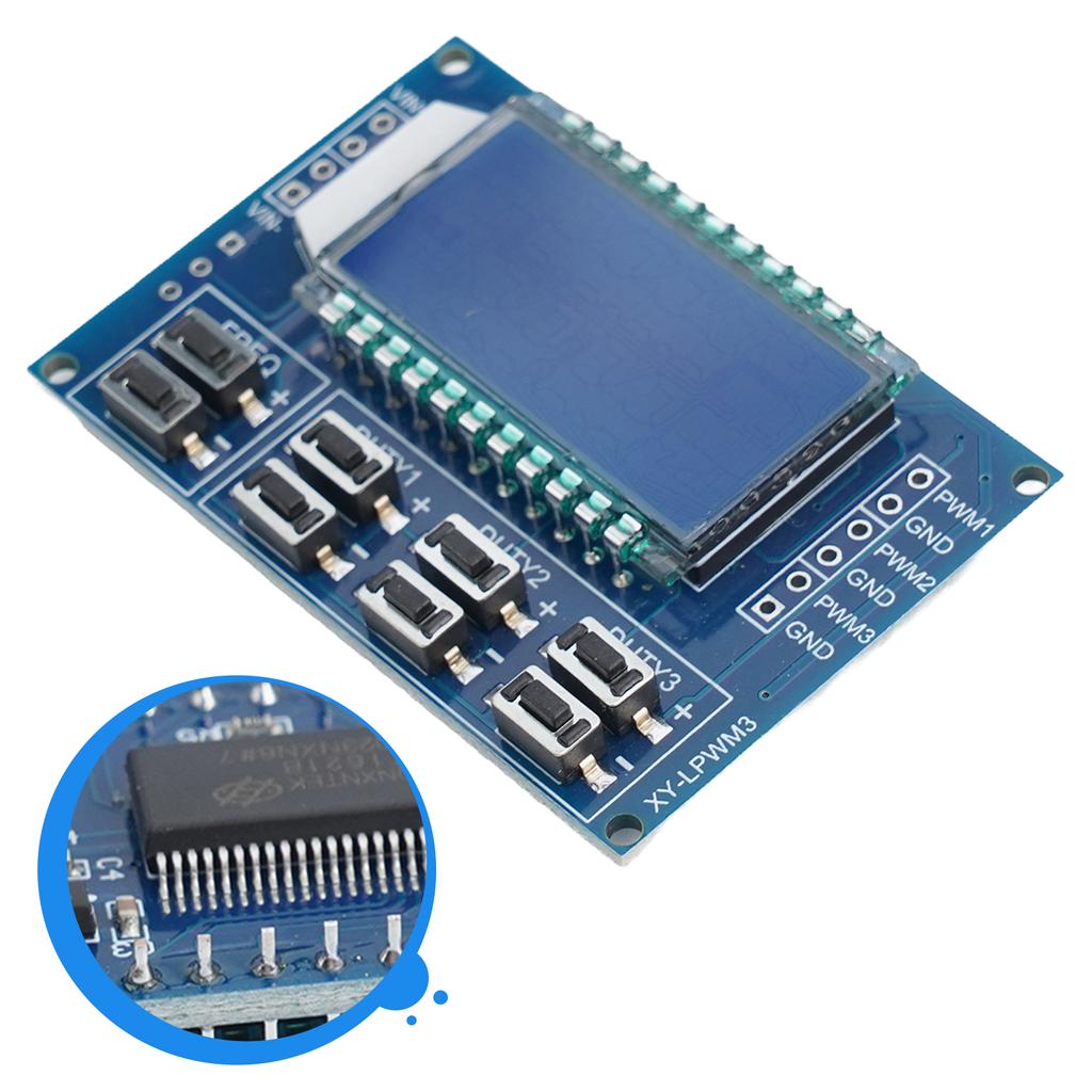 3 Channel For PWM Output Signal Generator with LCD Display for Motor Control and Circuit Applications 1Hz~150KHz