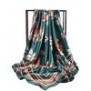 New retro rose printing 91 imitation silk square scarf female foreign high-end temperament silk scarf