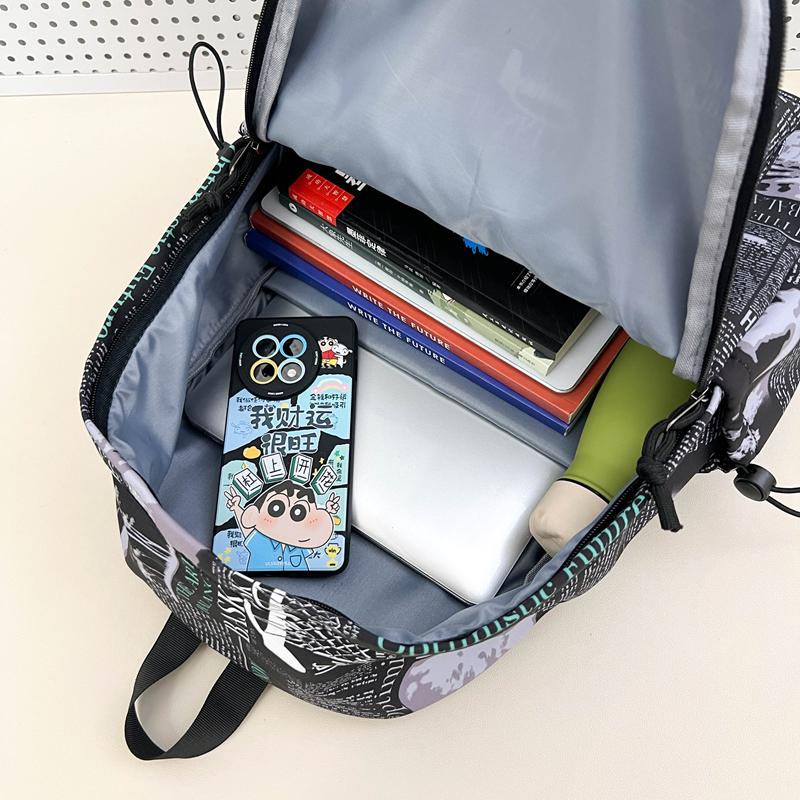 Rucksack mit Graffiti-Print, große Kapazität, Partnerrucksack, Schülerschultasche