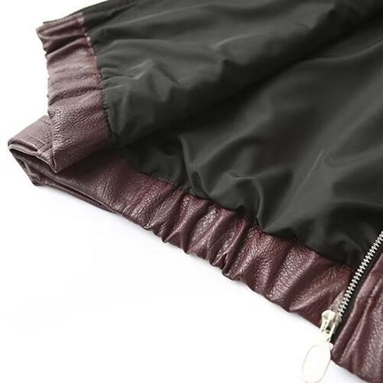 Zip Leather Jacket Women Leather Jacket Women Casual Lapel Vintage Coat
