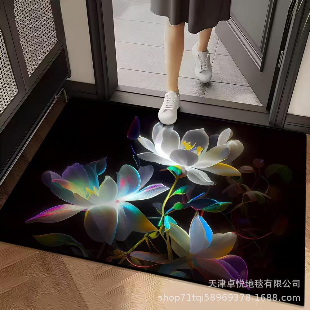 3D Blumen Bodenmatte Badezimmer Bodenmatte Eingangstür Schmutzabweisend und Rutschfest Bodenmatte