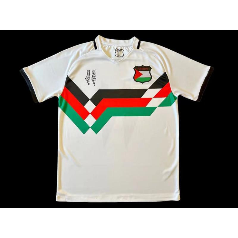 Palestino 2024-2025 Home Away Soccer Jersey Mens Short Sleeve Football Kit Cotton Blend Performance Sportswear