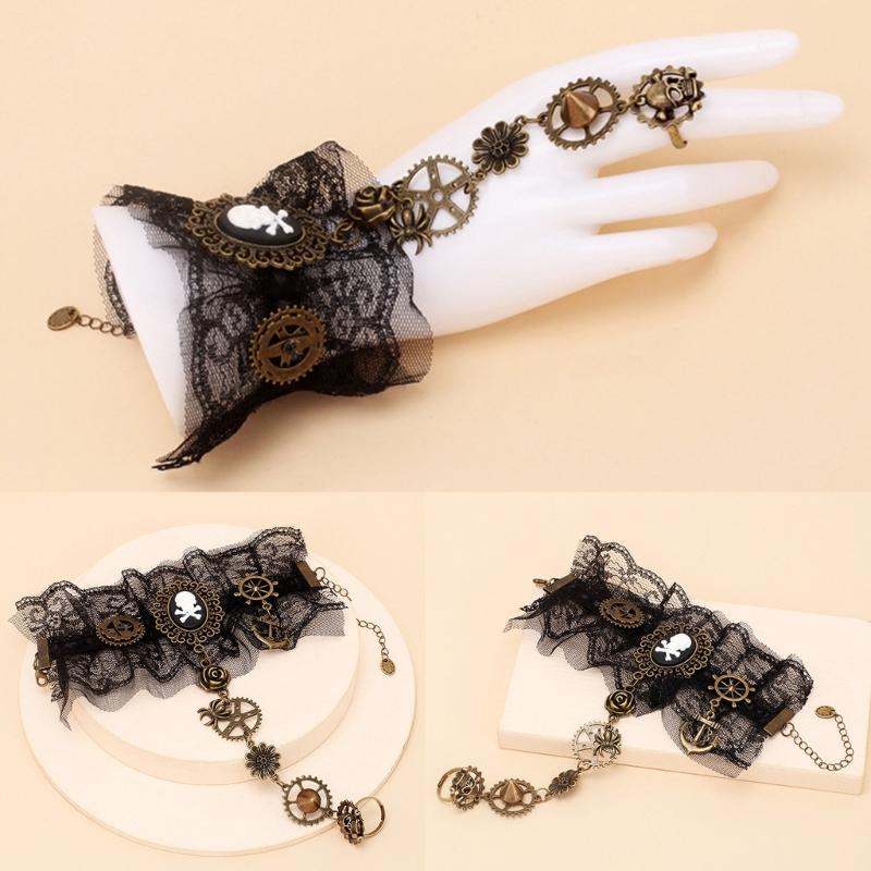 Gothic Gloves Victorian Pirate Wristband DanceParty Gloves Lady Cool Accessories