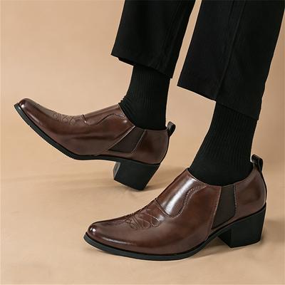Nuove Scarpe Eleganti da Uomo a Punta Nere Marroni con Tacco Alto Marca Designer Matrimonio Ballo di Fine Anno Homecoming Basse Sapato Social Masculino