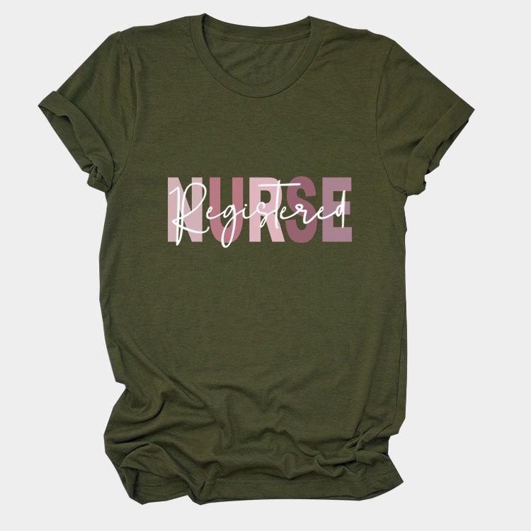 Summer Round Neck Letter Print Top Fashionable Casual Short Sleeved Women's T-shirts