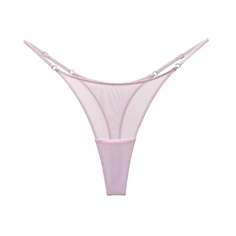 Plate-size Ladies' Summer Romantic and Sexy Mesh Thin Belt High-slit Mid-waist T-shaped Underwear