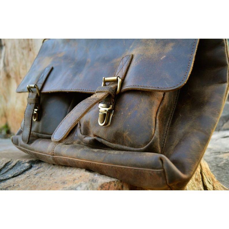 Handmade Buffalo Leather Messenger Cross-body Laptop Bag, Travel Handbag, Office Handbag Briefcase, Rustic Bag, Best Christmas Gift