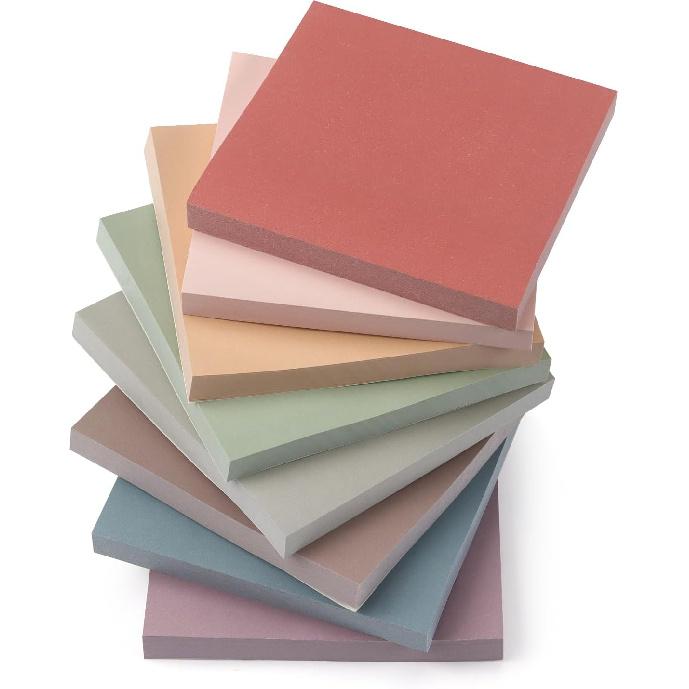 Sticky Notes 3x3 Self-Stick Notes Pads with 8 Morandi Colors, Easy to Post for Office, School, Home, 8 Pads/Pack, 80 Sheets/Pad