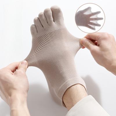 5 Paar Frühlings- und Sommersocken für Damen, weiches Netzgewebe, atmungsaktive Baumwolle, schweißabsorbierend, Fünf-Finger-Socken für Outdoor-Sport, geteilte Zehensocken