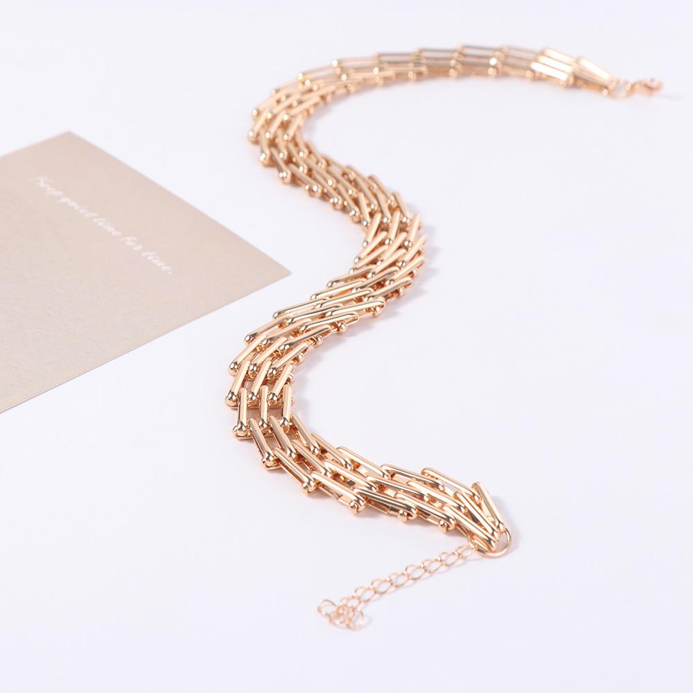 Mesh Design Exaggerated Cuban Chunky Chain Hollow Clavicle Chain Jewelry Hip Hop Necklace Summer