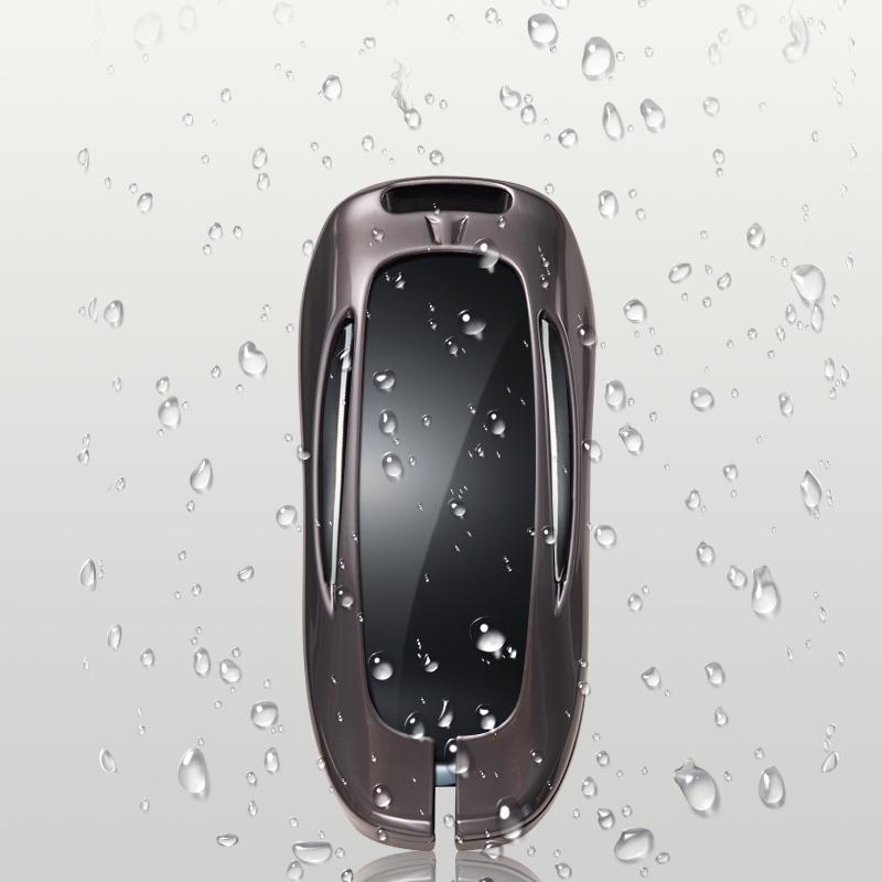 Fashion Metal Auto Intelligent Key Fob Case Cover Remote Fit For Tesla Model 3 Model Y Key Fob Housing Bag Mount Protector Auto Accessories