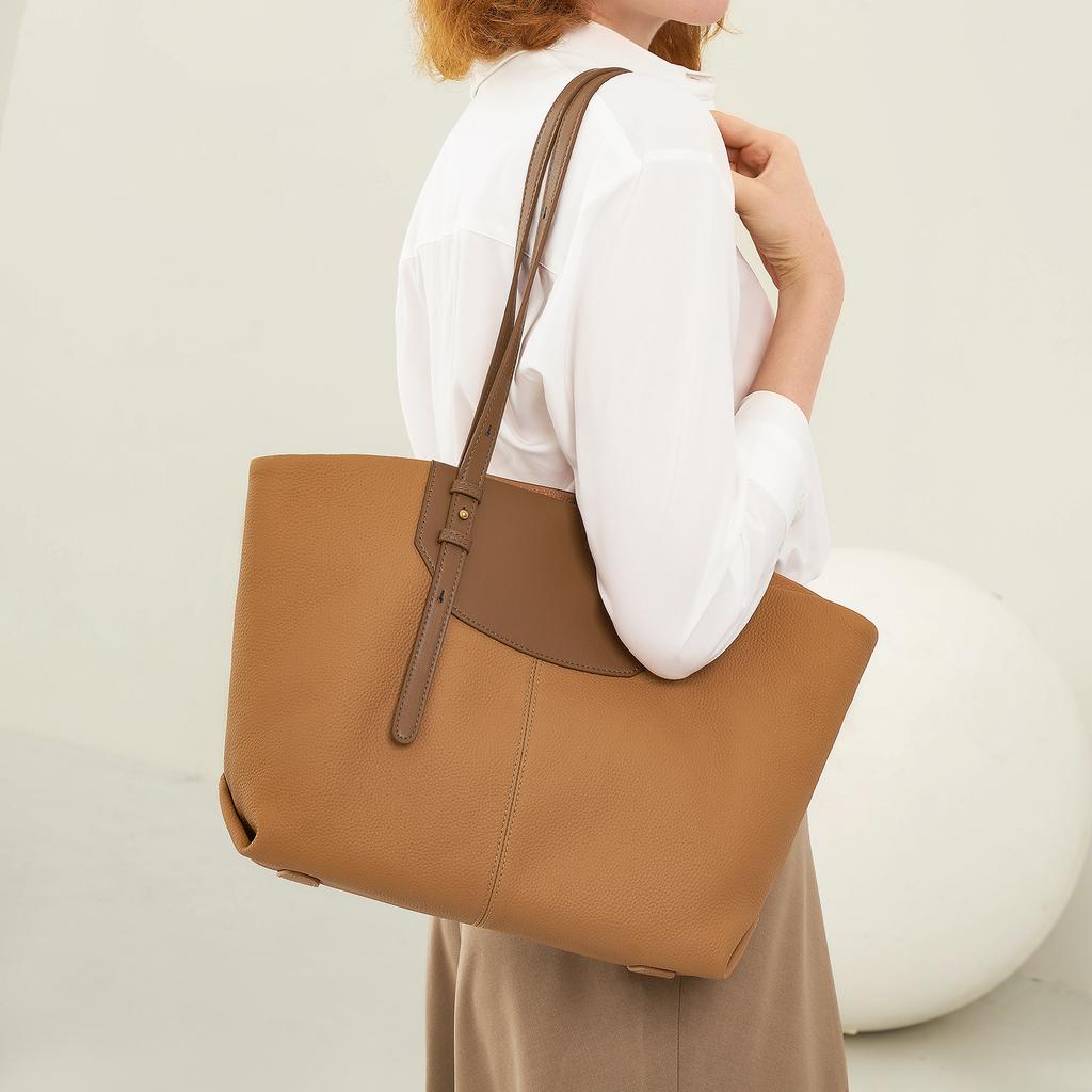 Large-capacity Leather Women's Bags, New Portable Underarm Bags, Niche Design Commuter Shoulder Bags