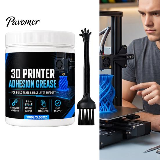 3D Printer Bed Adhesive Adhesion Paste, Anti-Warping Excellent Printing Accessories Grease, Reliable Filament Bonding on Surfaces Consistent