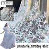 3D Butterfly Embroidery Fabric Hand-embroidered Cloth For Diy Sewing Wedding Dress Water-soluble Mesh Embroidery Lace Fabric