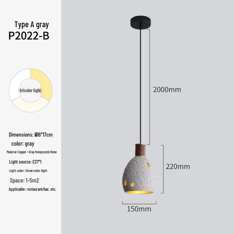 Wabi-Sabi Style Bedside Pendant Light