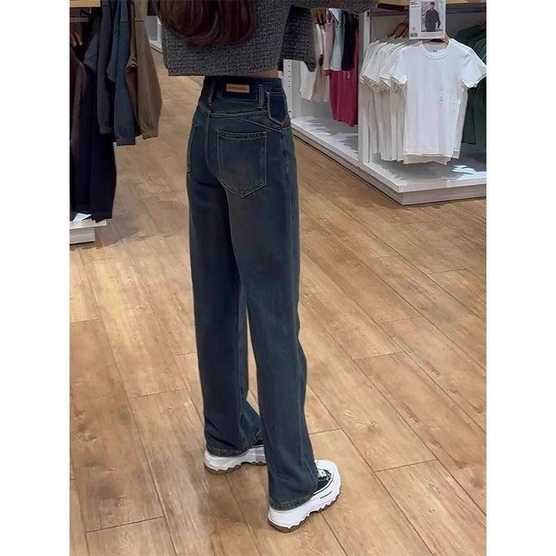 Women's Plus Size Fleece-Lined High Waist Wide-Leg Jeans - Winter 2025 Retro Style