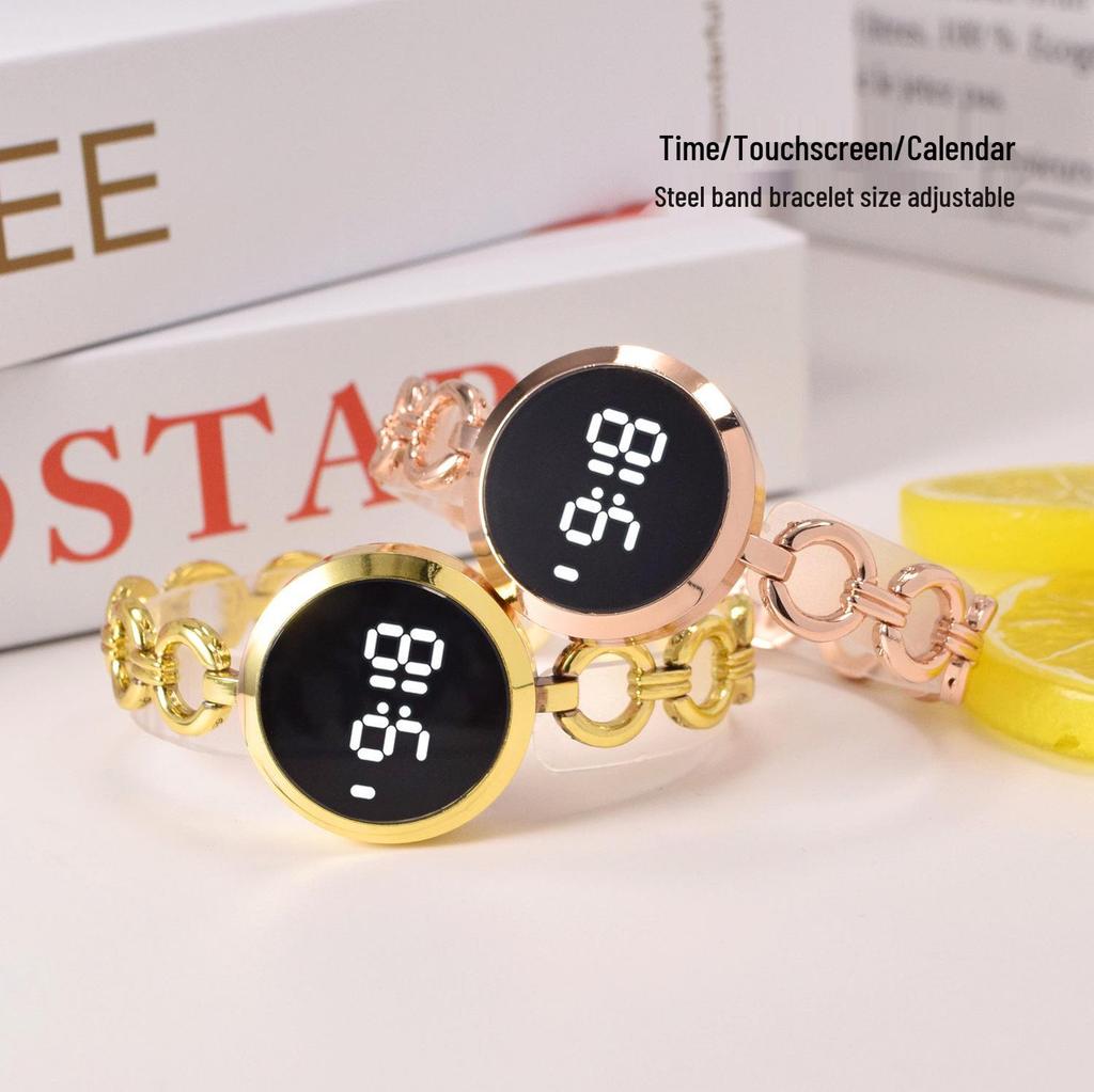 Retro LED Touchscreen Fashion Women's Steel Band Wristwatch