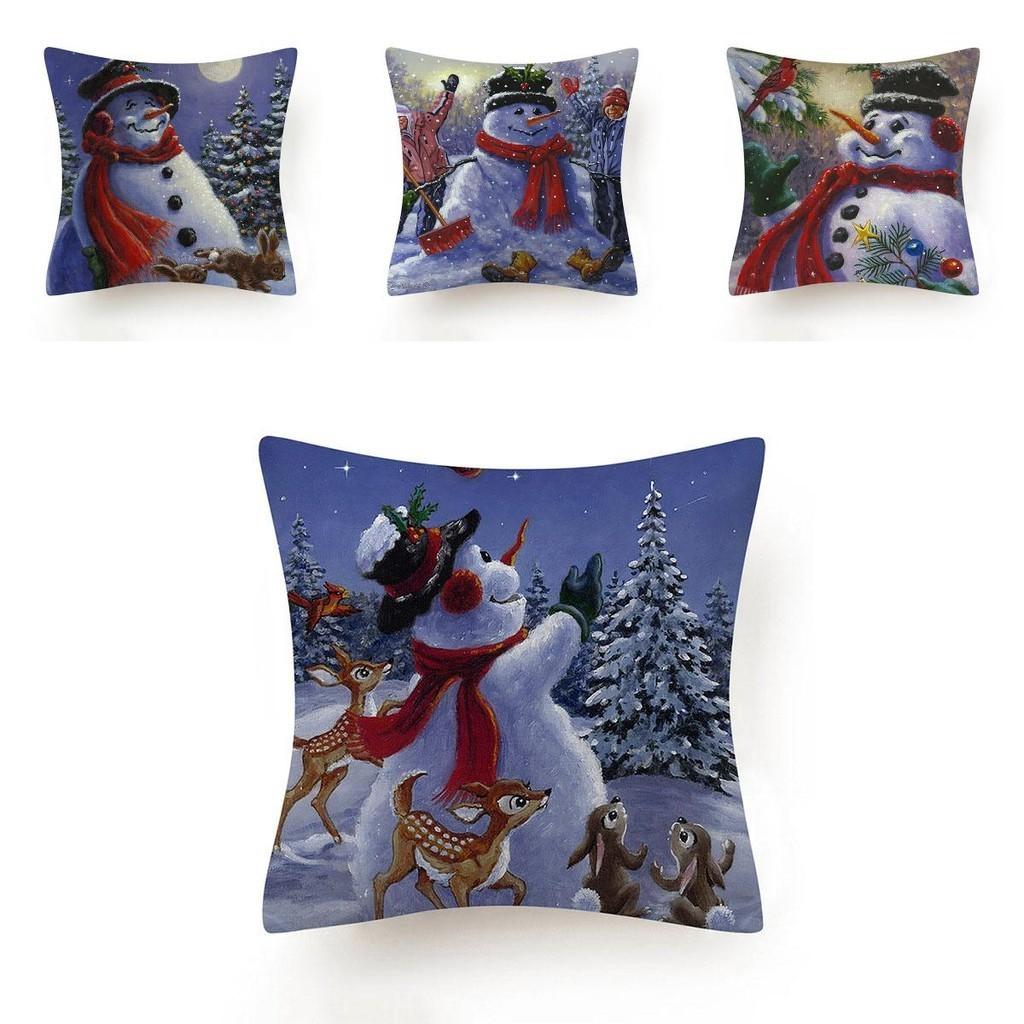 Stylish And Unique Christmas Snowman Pillow Case Perfect For Holiday Home Decor
