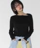 RONRON Button Shoulder Slim Fit Long Sleeve Black