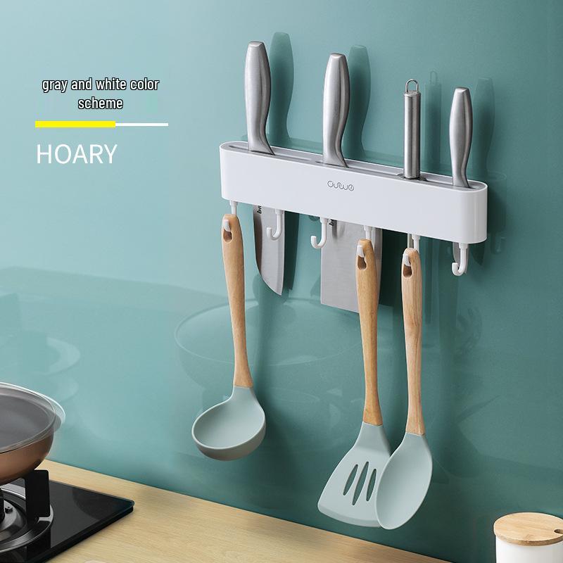 Punch-Free Wall-Mounted Multifunctional Knife Holder Storage Rack for Kitchen