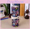 Ethnic Style Colored Geometric Pattern Pencil Canvas Storage Bag For Sketching And Coloring