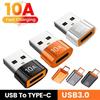 10A OTG Type C Female To USB A Male USB To Type-C Converter USB To Type C Adapter Fast Charging Data Adapter For Phone PC Laptop