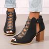 Women's High Heel Sandals Fashion New Style Coarse Heel Large Women's Shoes Platform Sandals Heels Women Sandals