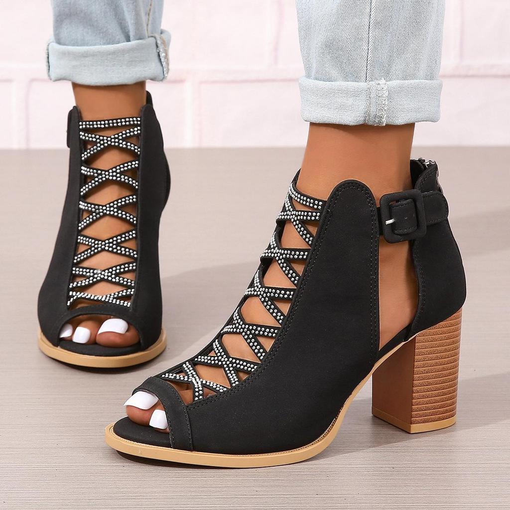 Women's High Heel Sandals Fashion New Style Coarse Heel Large Women's Shoes Platform Sandals Heels Women Sandals