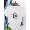 European Size Sun and Moon Series Printed Short-Sleeve T-Shirt