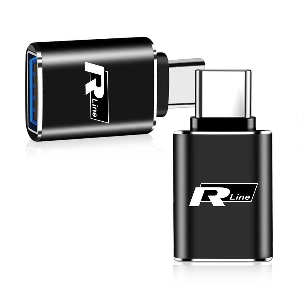 T30Car Charging Adapter TypeC to USB Converter Valve Cap For Volkswagen MK6 Golf 7 Rline GTI Touareg GTD CADDY Jetta Bora Tiguan B6