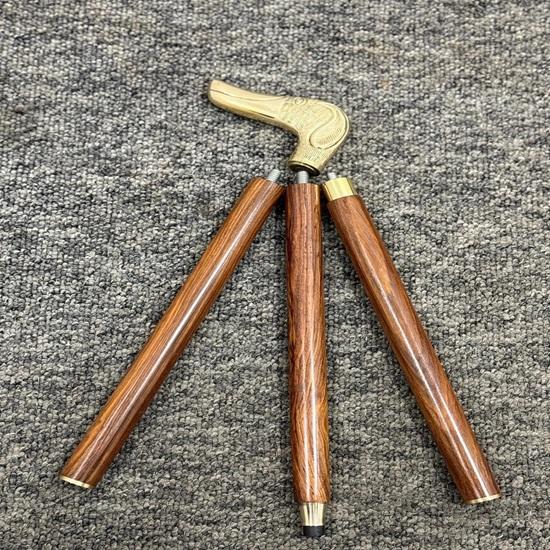 Bengala de Madeira Bengala de Madeira Com Cabo de Design Único em Latão Para Idosos