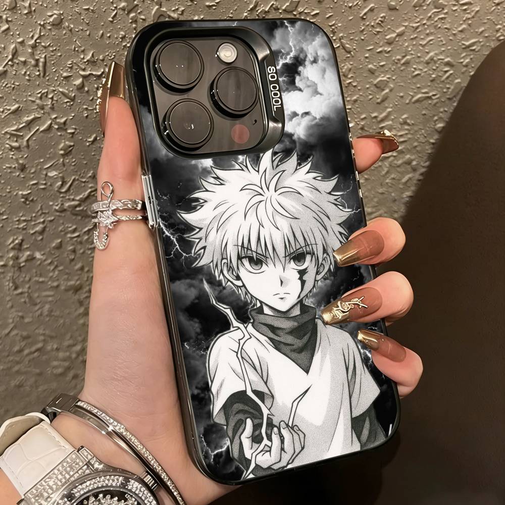 Killua HXH-h X Hunter Phone Case For iPhone 17,16,15,14,13,12,11 Plus,Pro Max,XS,Colorful Silver Black Cover