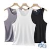Yiershuang Herren Tanktop Eis Seide Nahtlos Sommer Dünnes Ärmelloses T-Shirt