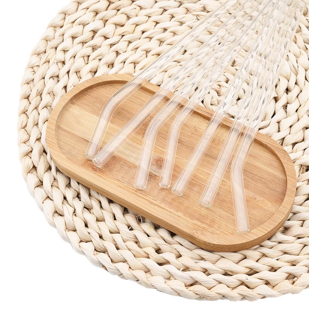 8mm High Borosilicate Glass Straw 3/5/10/11Pcs Reusable Eco Friendly Drinking Straws Set Bubble Tea Smoothies Bar Accessories