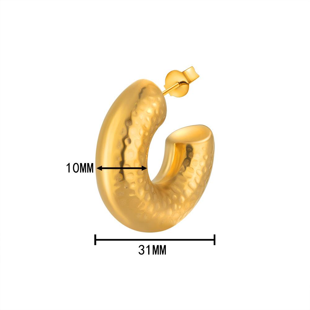 Retro Stainless Steel Hollow Earrings Women's Premium Light Luxury 18K Titanium Steel Earrings