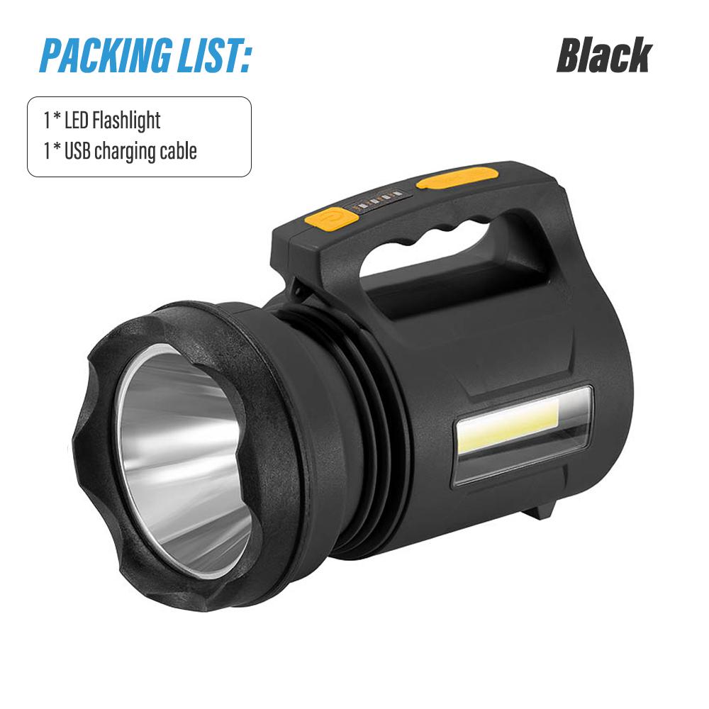 High power handheld flashlight Rechargeable torch, multi-function searchlight Portable camping light 6000 mAh battery capacity