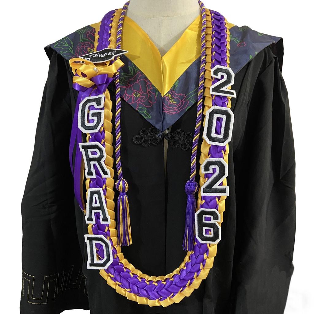 2026 Commencement Double Headed Braided Cord Graduation Lei Academic Achievement Symbol