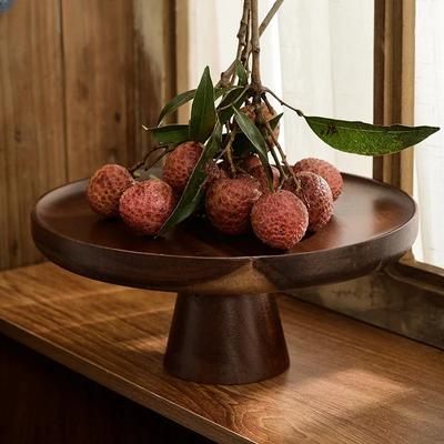 Walnut Color Solid Wood Cake Tray Ins Style Household Living Room Sum Dish Dessert Table Display Frame Wood Fruit Tray