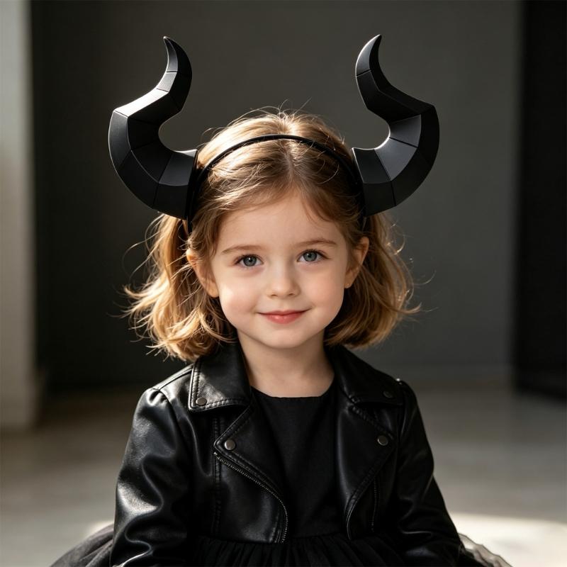 Bandeau Cornes de Diable Déguisement Halloween, Accessoire Cheveux en Plastique pour Adultes, Enfants, Fêtes et Accessoires de Photobooth