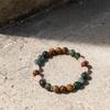 Festive Gifts Turquoise Picture Jasper And Rose Quartz Beaded Bracelet Earthy Fashion Jewelry For Men And Women Daily Wear Simple Versatile Accessory