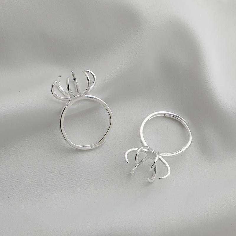 Set of 4 Elegant Blank Claw Rings Support  Adjustable Blank Claw Rings Base Setting Perfect Gift for Jewelry Enthusiasts