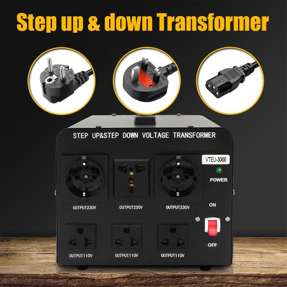 3000W/5000W High Power Voltage Converter Step Up & Down Voltage Transformer Household Portable Power Adapter